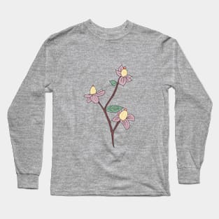 Flower Illustration Long Sleeve T-Shirt